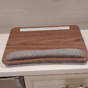 Laptop / Lap Desk with Gray Padded Cushion and Two Elastic Back Pockets